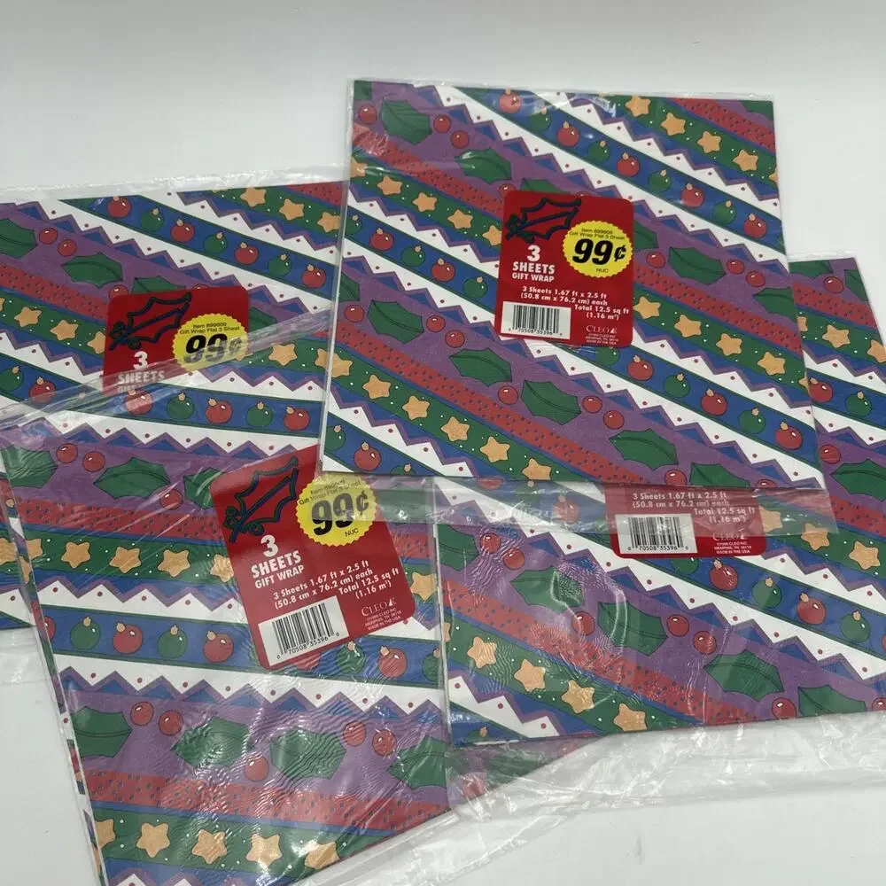 Large Lot Of Vintage Christmas Gift Wrap 15 Sheets Variety Of Designs